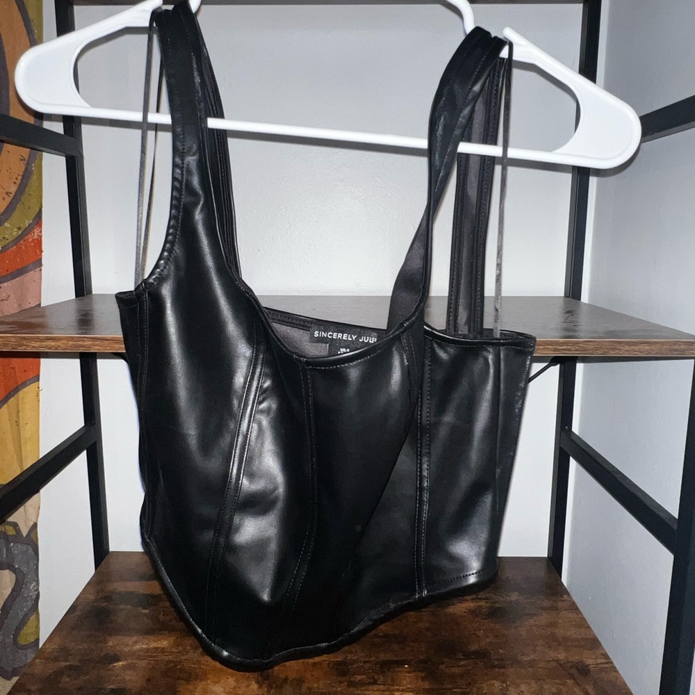 Pleather corset top